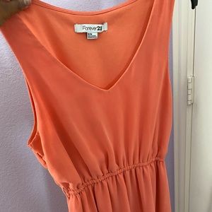 V neck Orange/Coral Dress